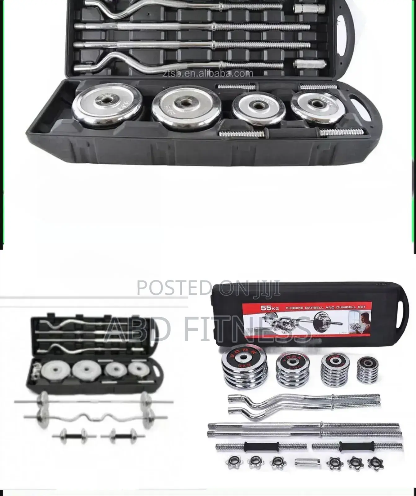 Multi-Functional Adjustable 55kg Dumbbell Barbell Fitness Set