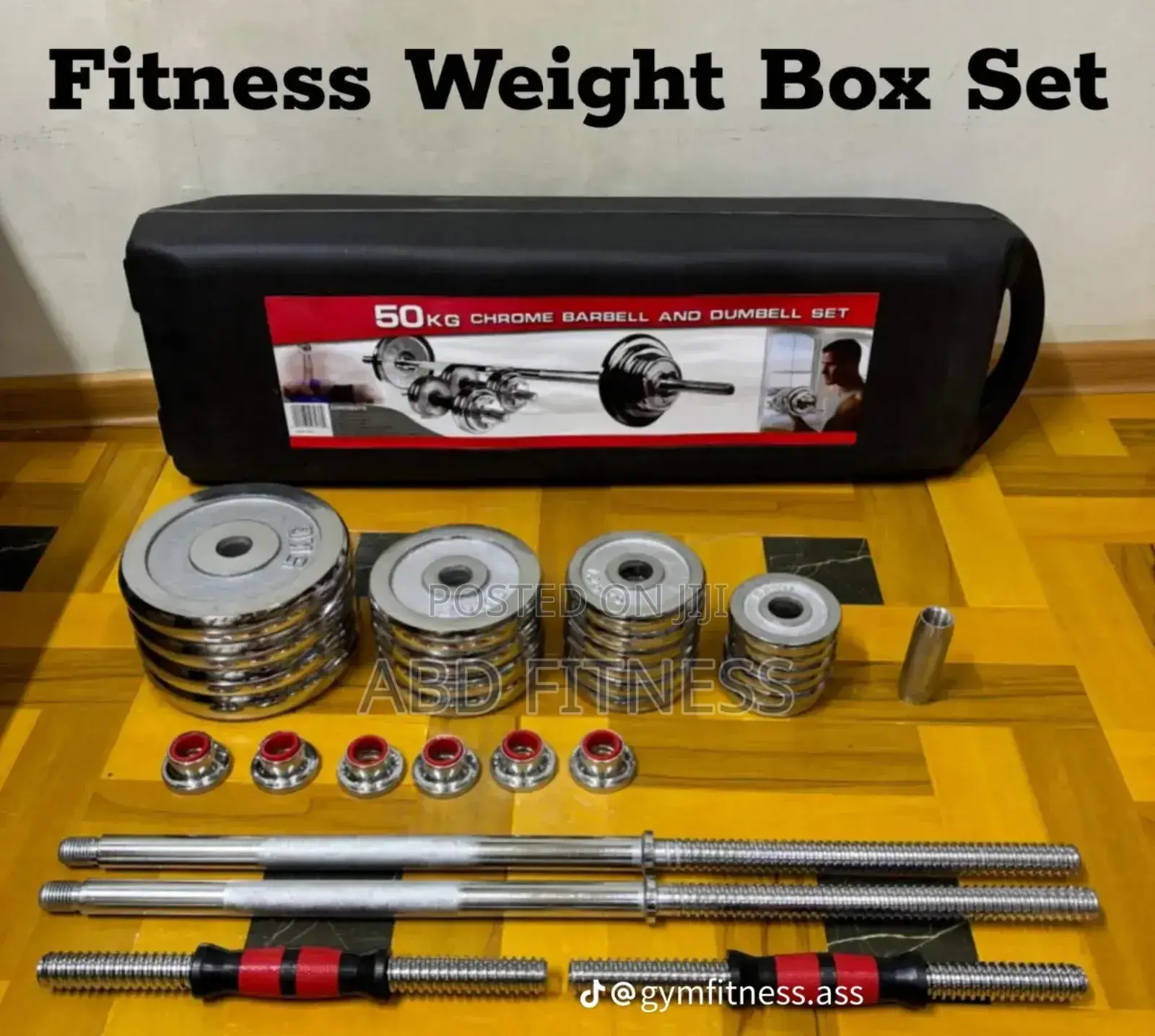 Adjustable 50kg Dumbbell/Barbell Set – Strength Training at Home