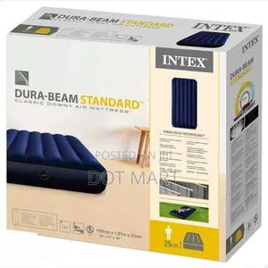 Photo - Intex Air Mattress With Pump (99cm×1.91m×25cm)(በአየር የሚነፋ ፍራሽ ከነመንፊያው