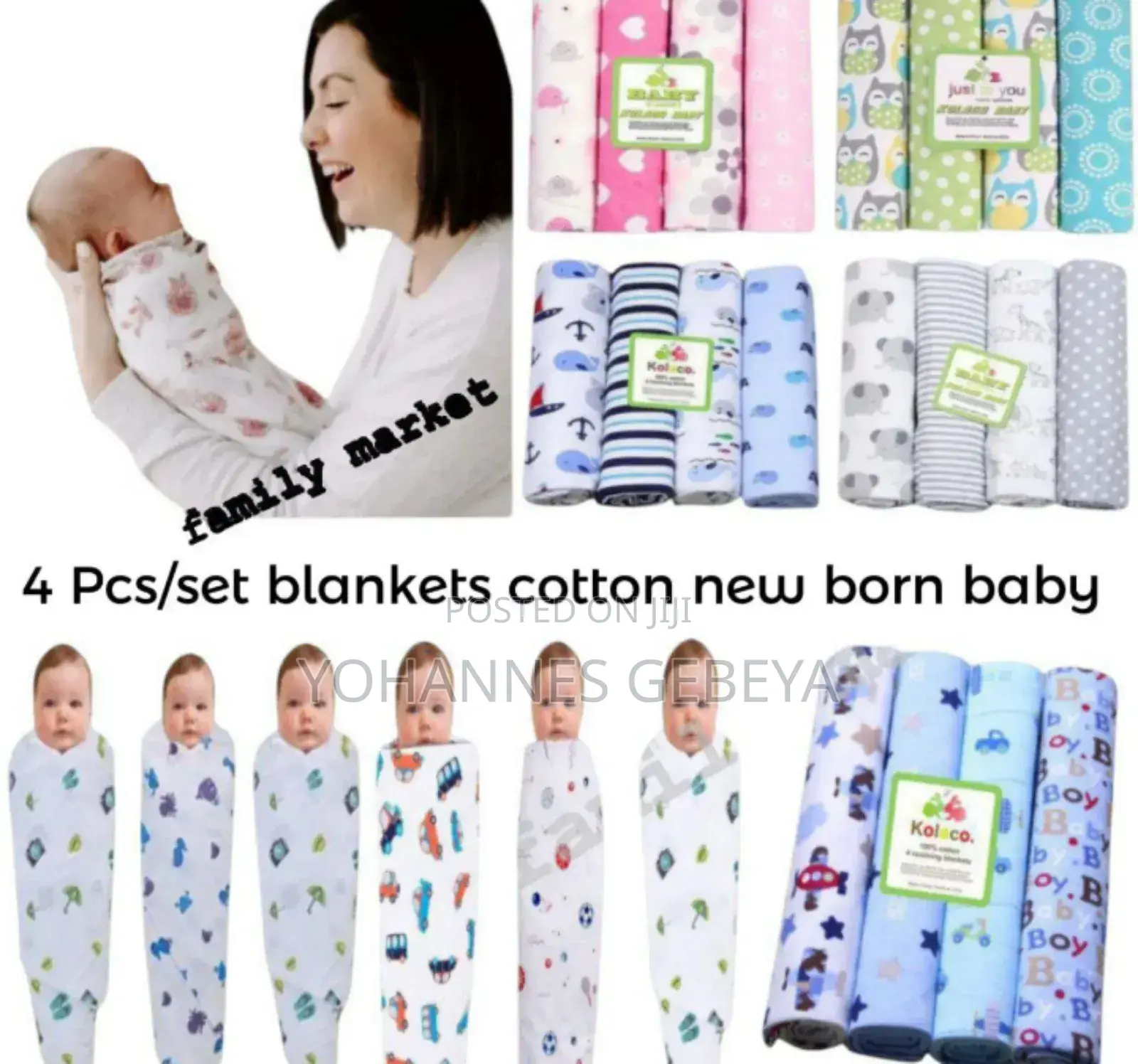 4 PCS Set Blanket Cotton New Born Baby