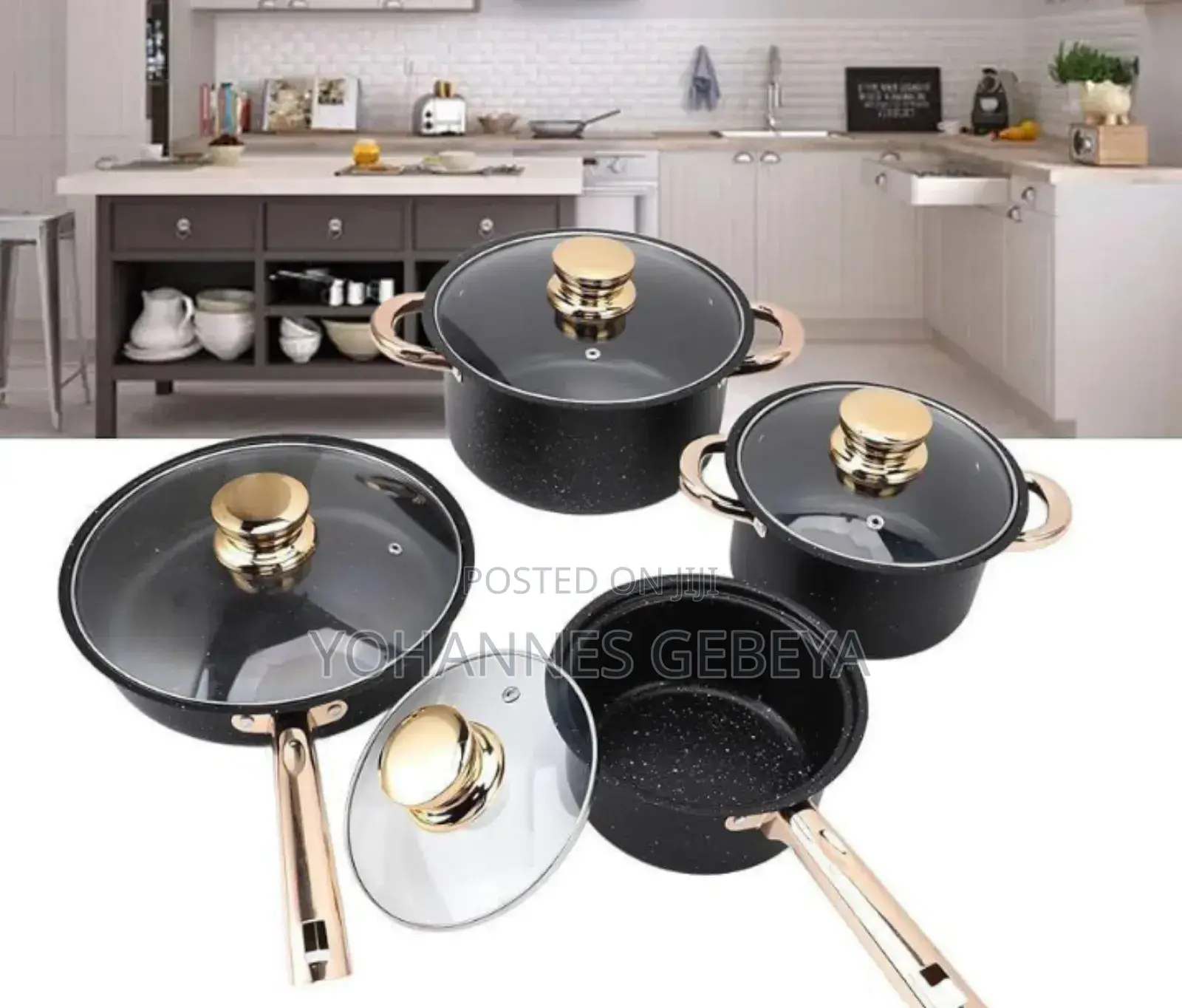 2 ድስቶች + 1 ወጥ ማቅረቢያ + 1 መጥበሻ