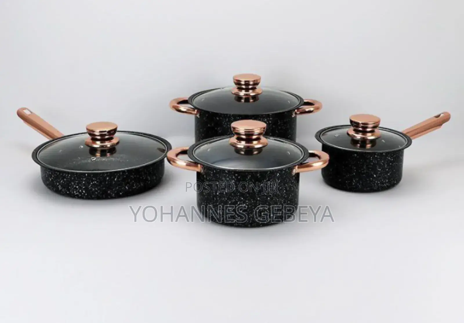 2 ድስቶች + 1 ወጥ ማቅረቢያ + 1 መጥበሻ