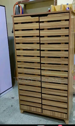 ጫማ መደርደርያ በላምኔት ወደ ጎን 4 ጥንድ ጫማ የሚይዝ ቁመት 180ሳ.ሜ