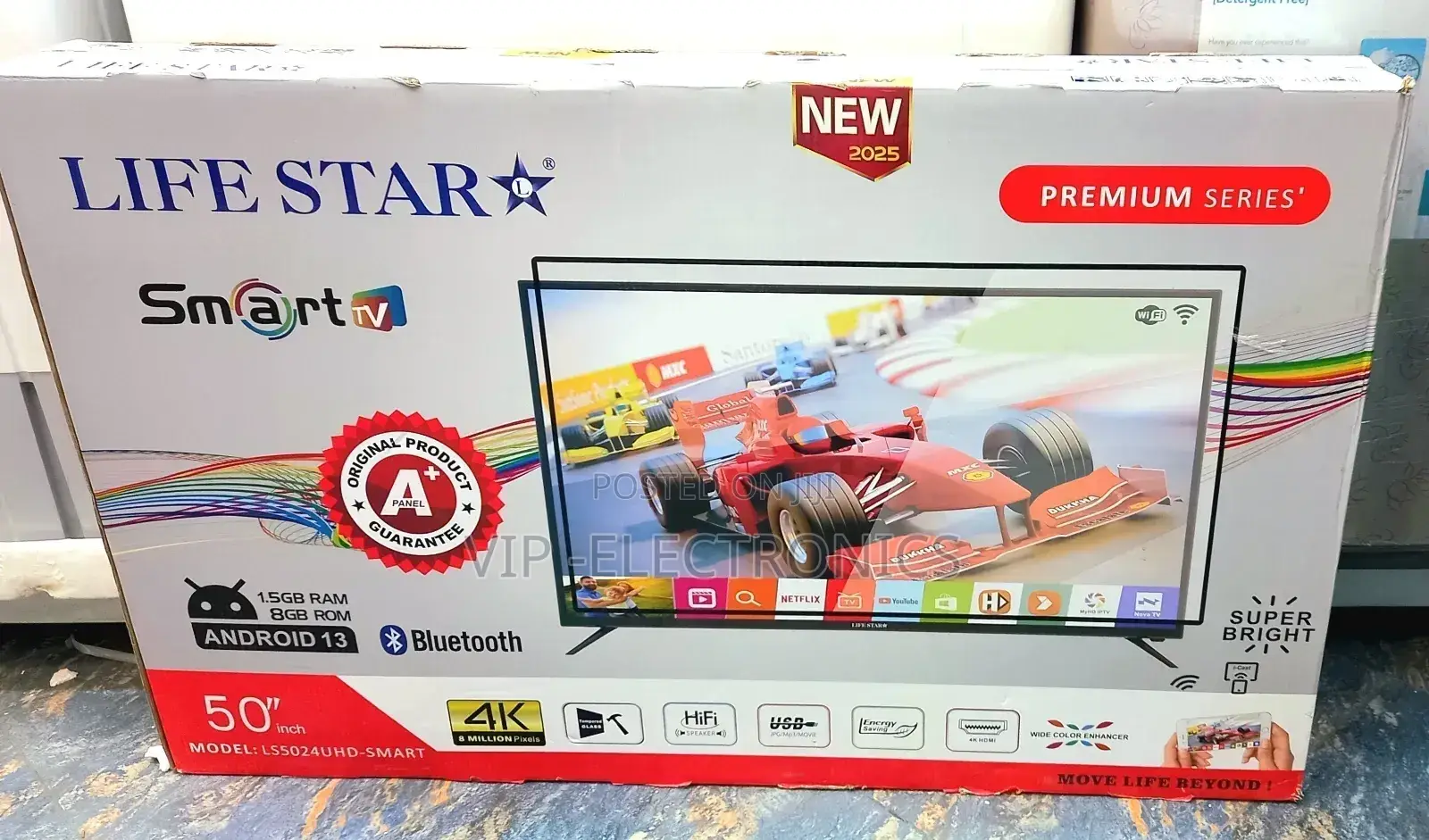 Lifestar Tv 50 Inch Tv Smart Android 15.0 New 2025 Tv