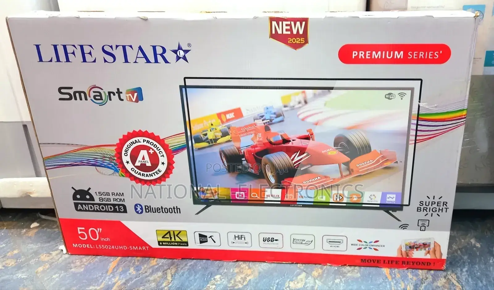 Lifestar Tv 50 Inch Tv Smart Android 15.0 New 2025 Tv