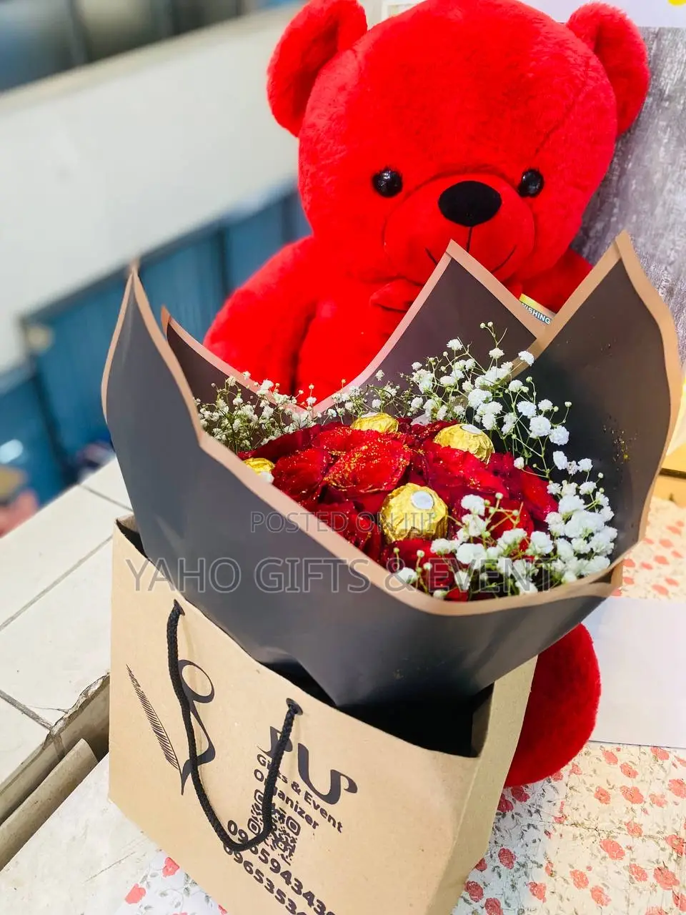 Large Toy With Flower Gift