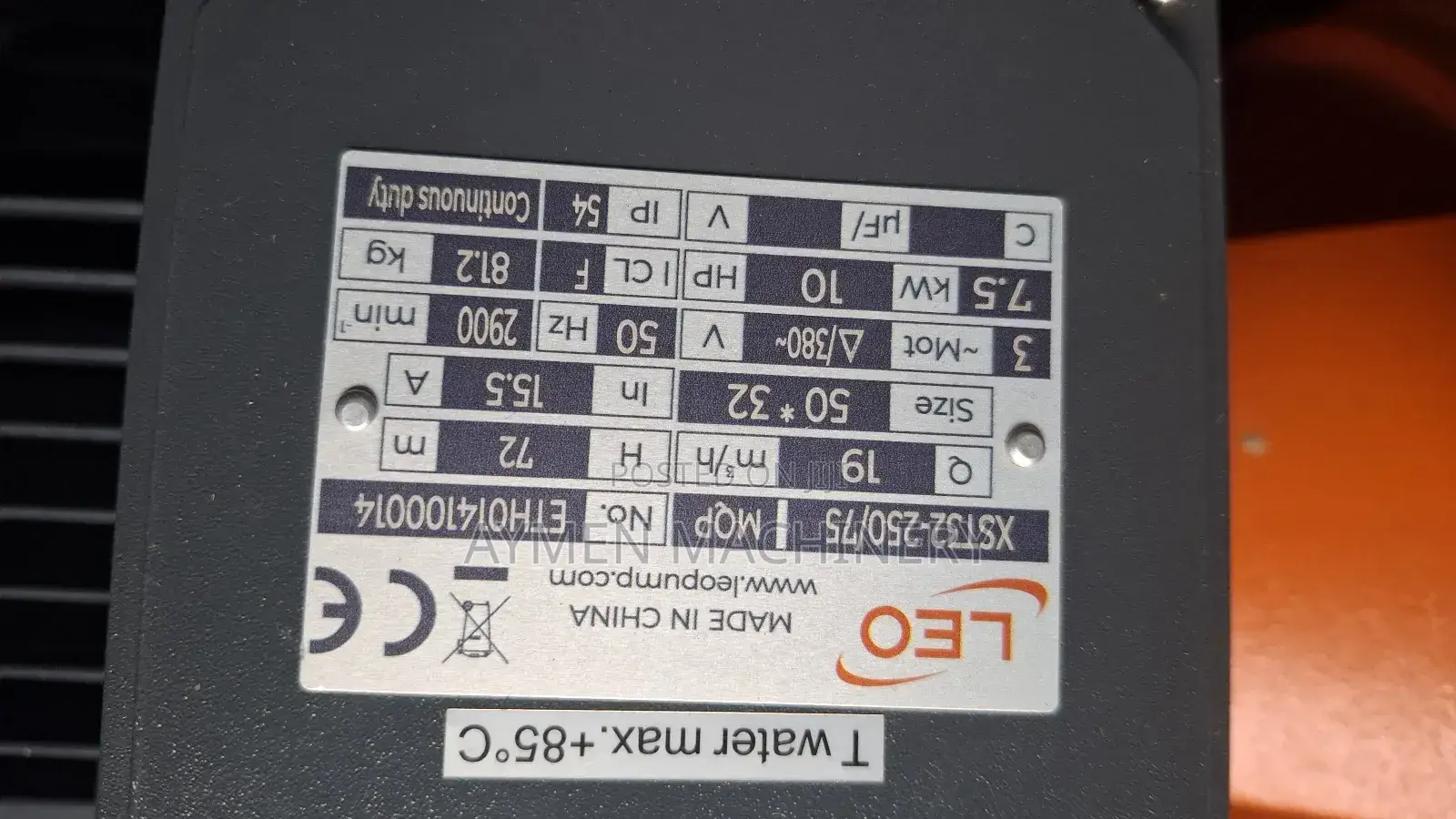 Leo Centrifugal Pump 10hp 7.5kw