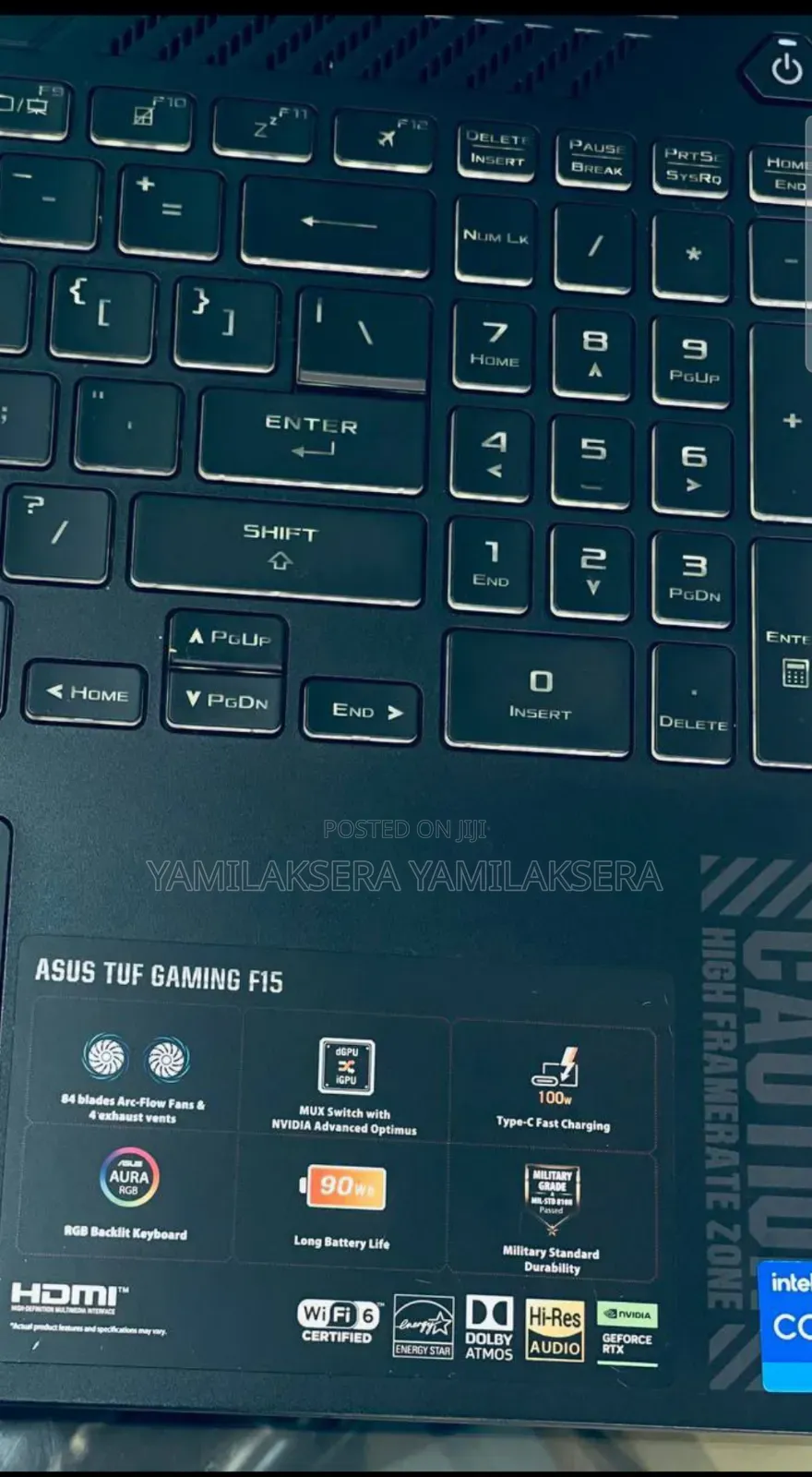 New Laptop Asus TUF Dash F15 16GB Intel Core i7 SSD 512GB