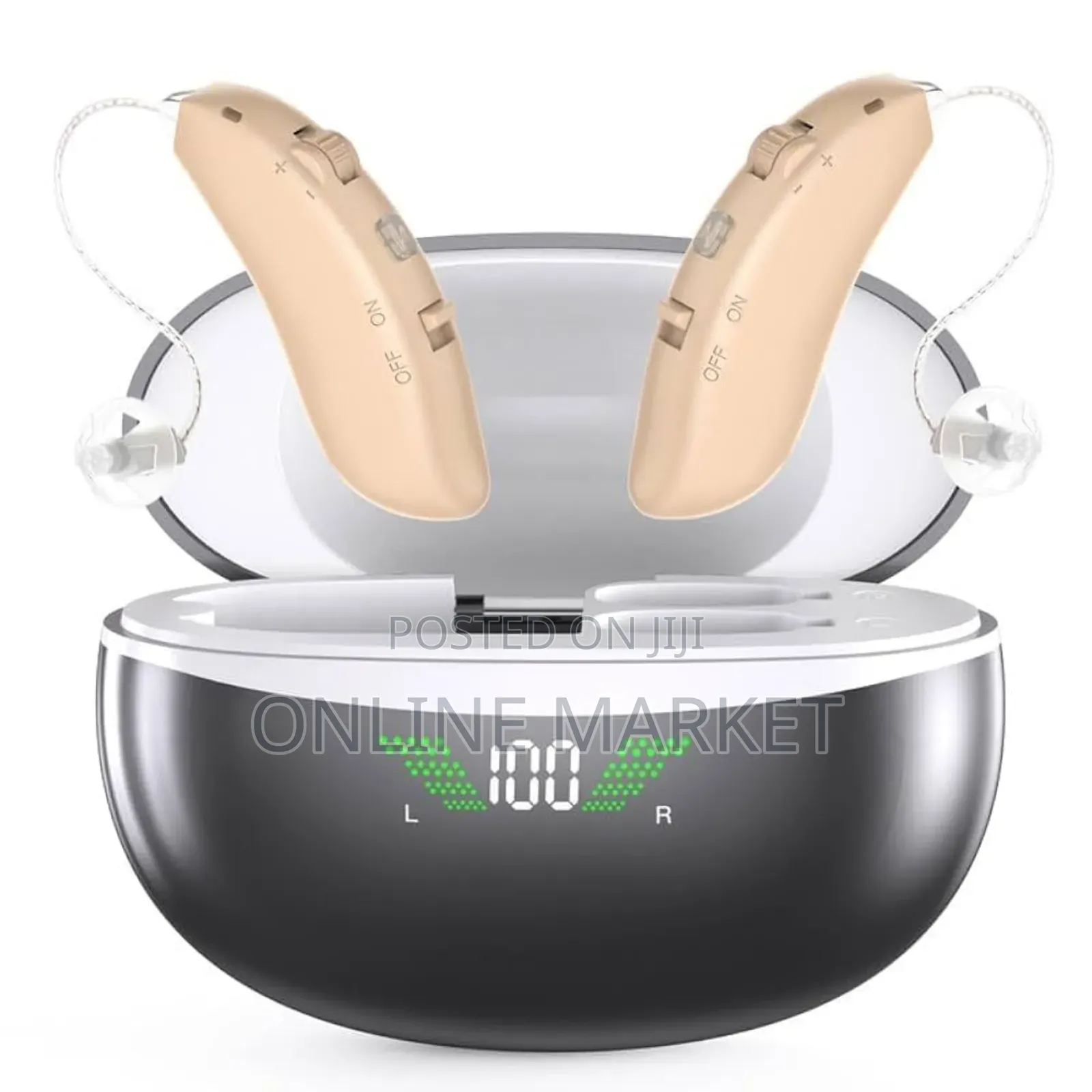 Hearing Aid With Their Charging Case.