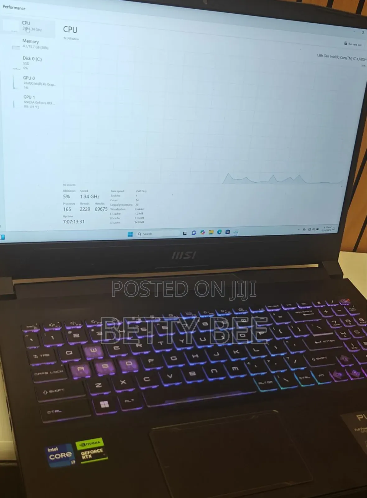 New Laptop MSI GE66 Raider 16GB Intel Core I7 SSD 1T