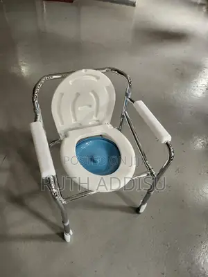 Photo - Adjustable Height腔說commode Bed Side Chair軍庫bed Side Pan重要commode Chair