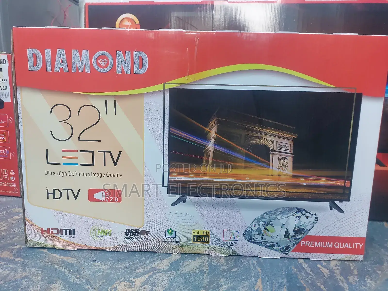 Diamond 32 Inch Double Glass Tv