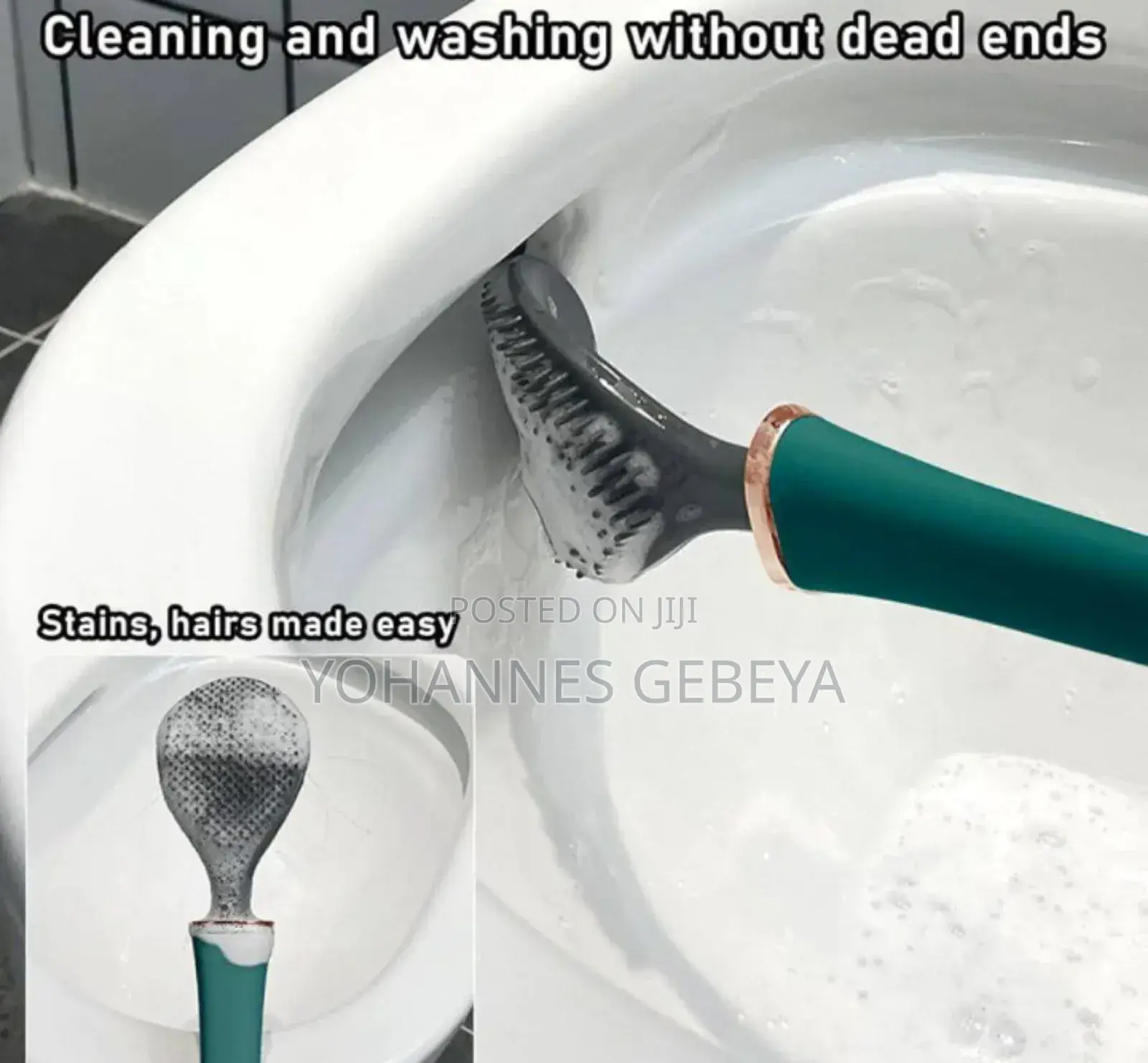 Wall-Mounted Toilet Cleaning Brush With Brush Holder