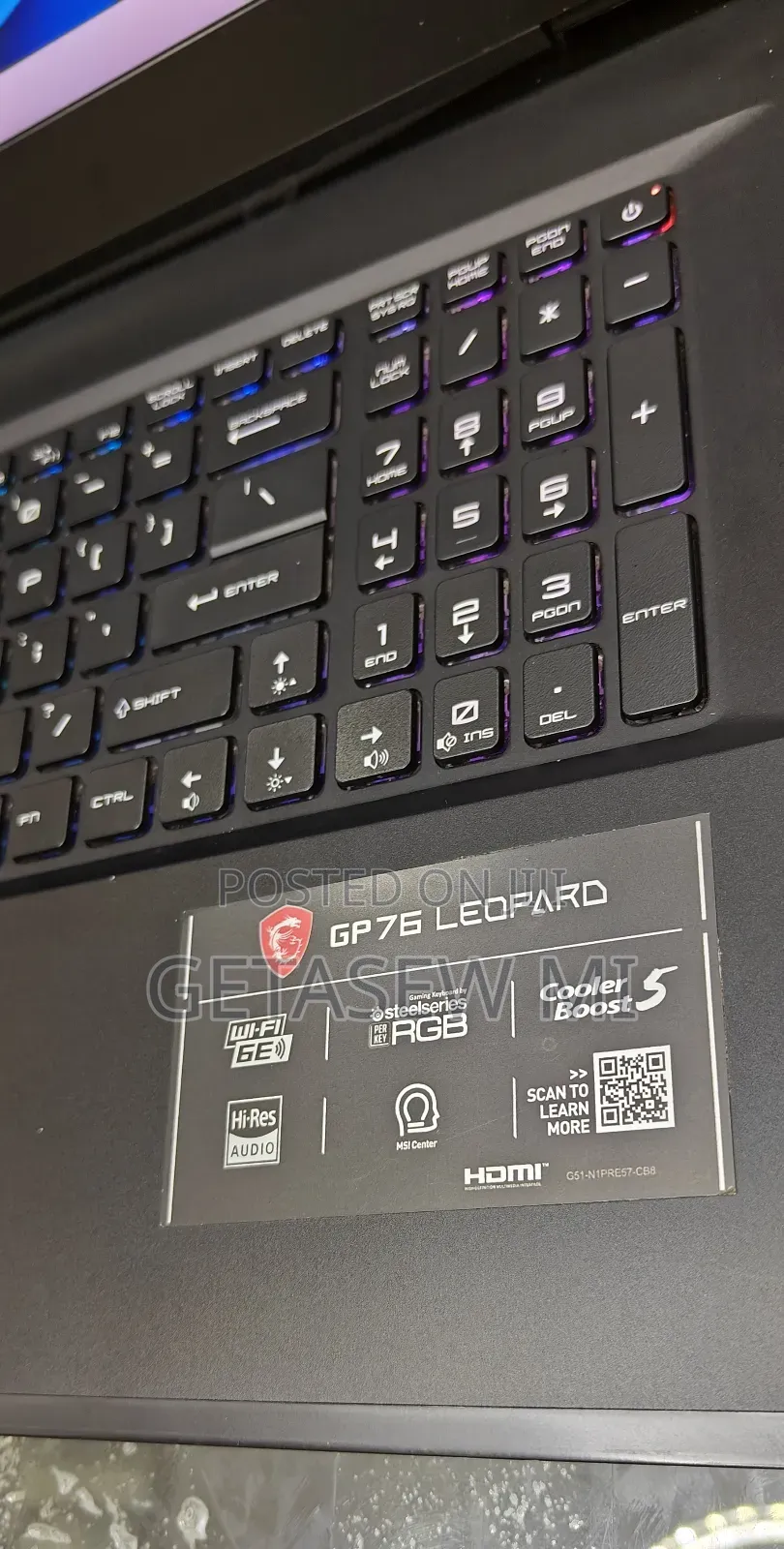 New Laptop MSI GP75 Leopard 16GB Intel Core I7 SSD 1T