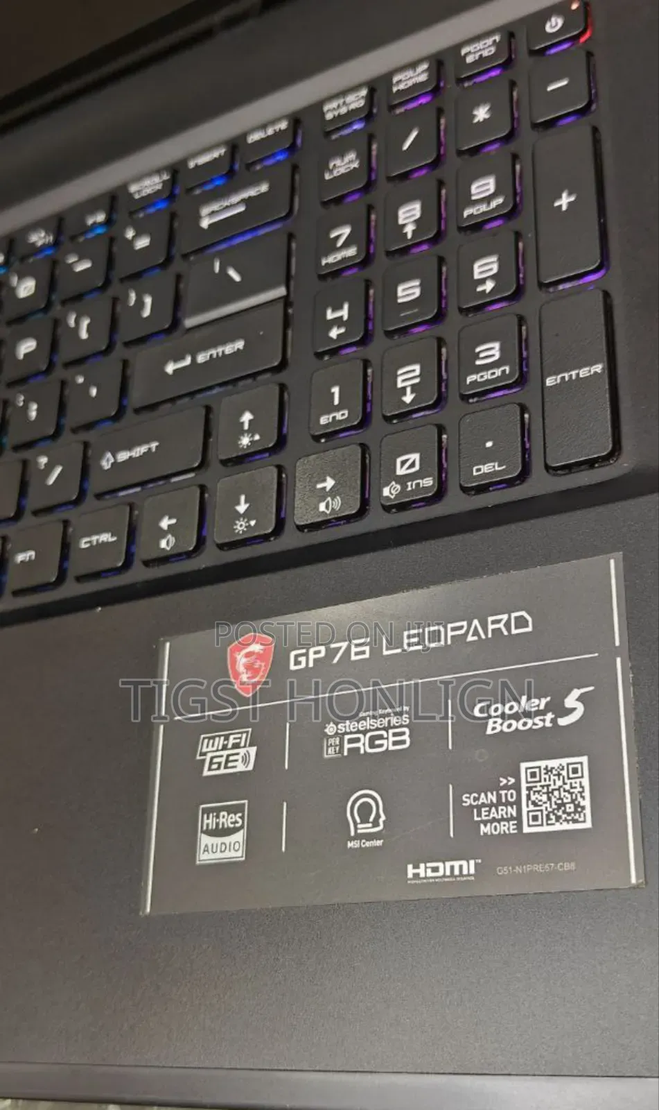 New Laptop MSI GP75 Leopard 16GB Intel Core I7 SSD 1T