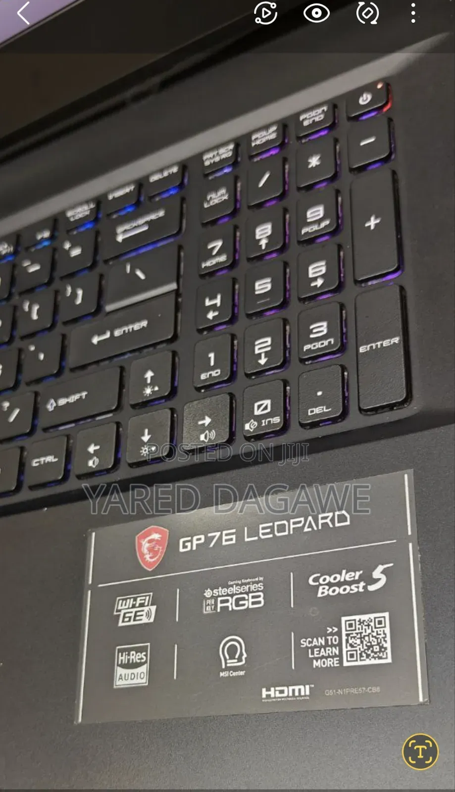 New Laptop MSI GP75 Leopard 16GB Intel Core I7 SSD 1T