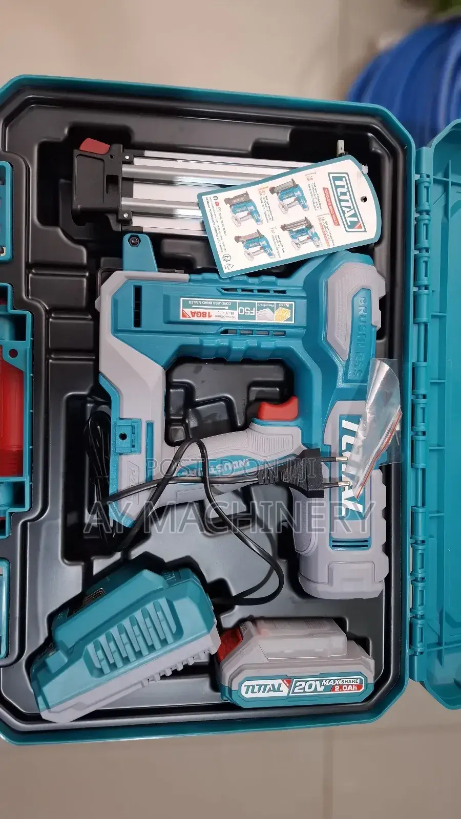 Total Cordless F50 Brad Nailer በባትሪ የሚሰራ ሹተር