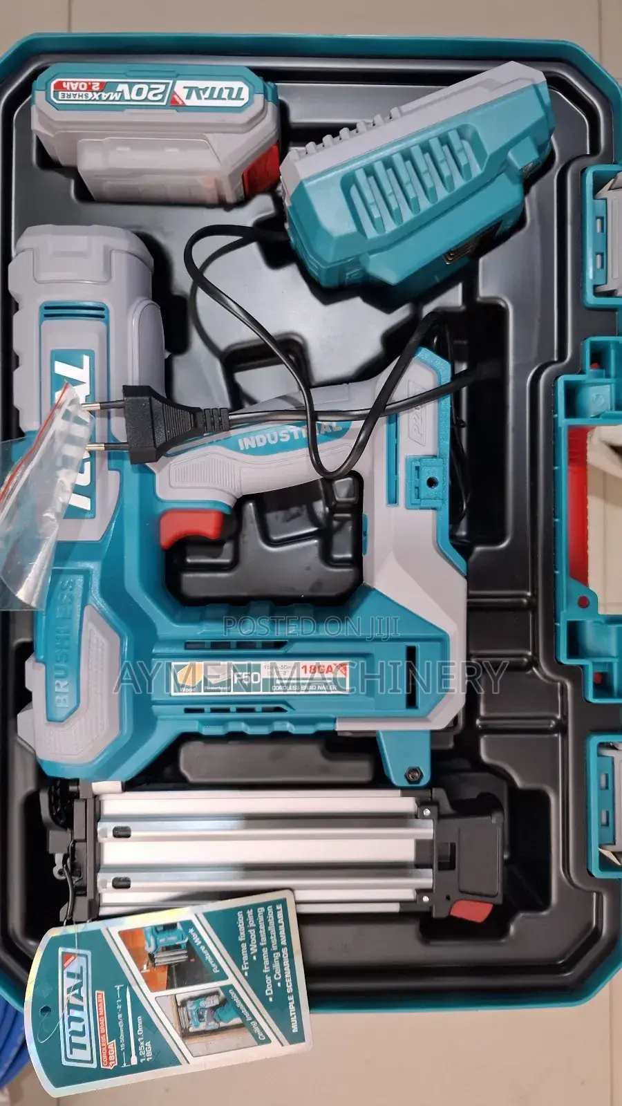 Total Cordless F50 Brad Nailer በባትሪ የሚሰራ ሹተር