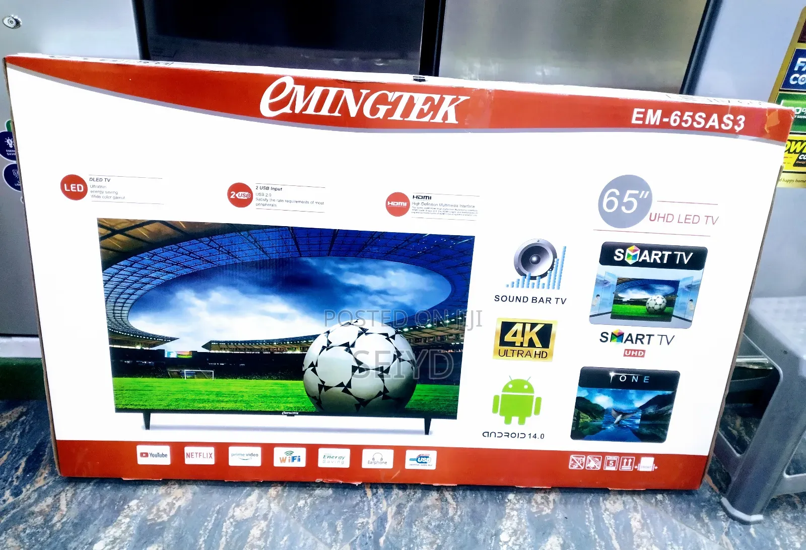 Emingtec Tv 65 Inch Smart Firem Les
