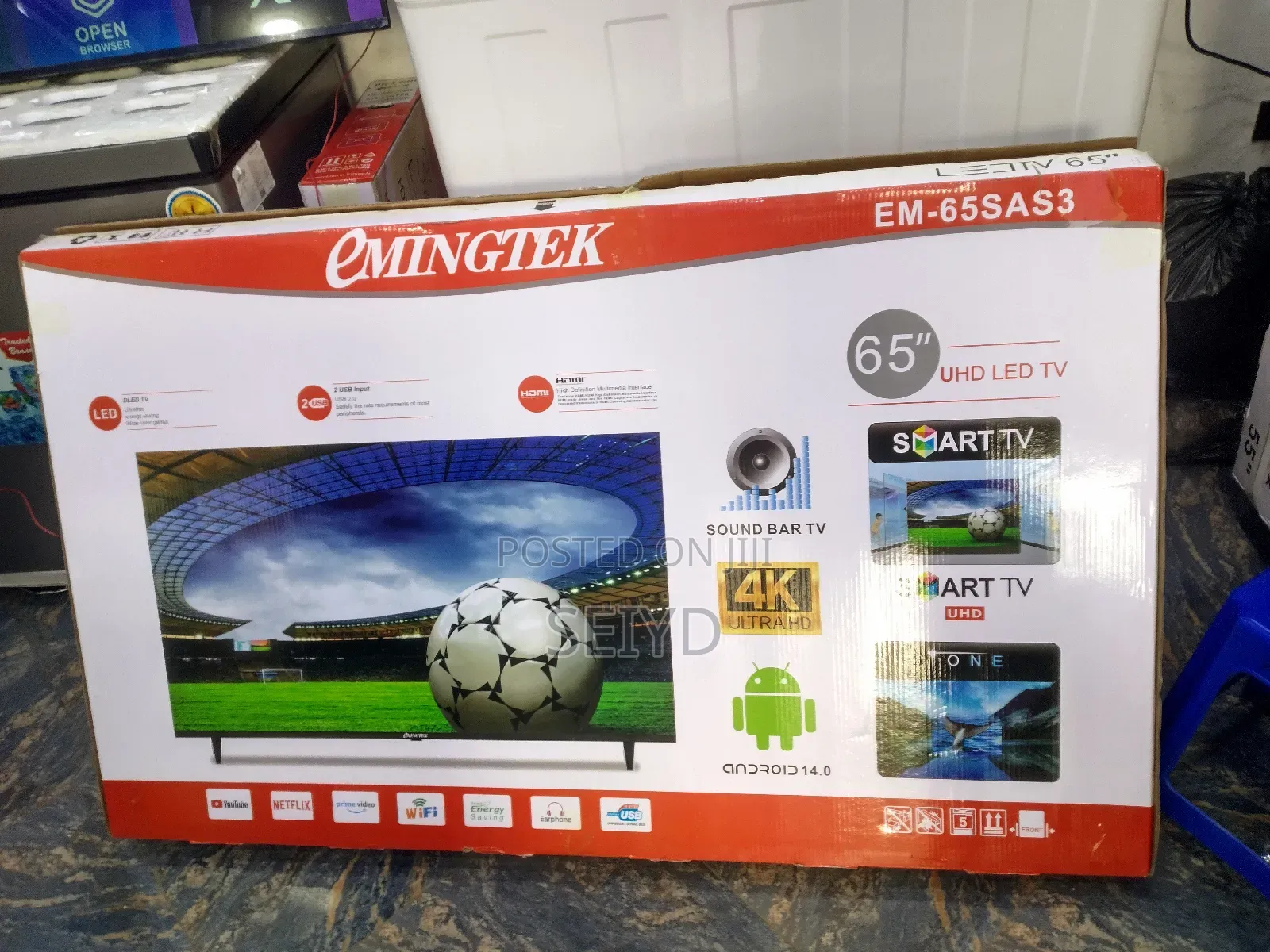 Emingtec Tv 65 Inch Smart Firem Les