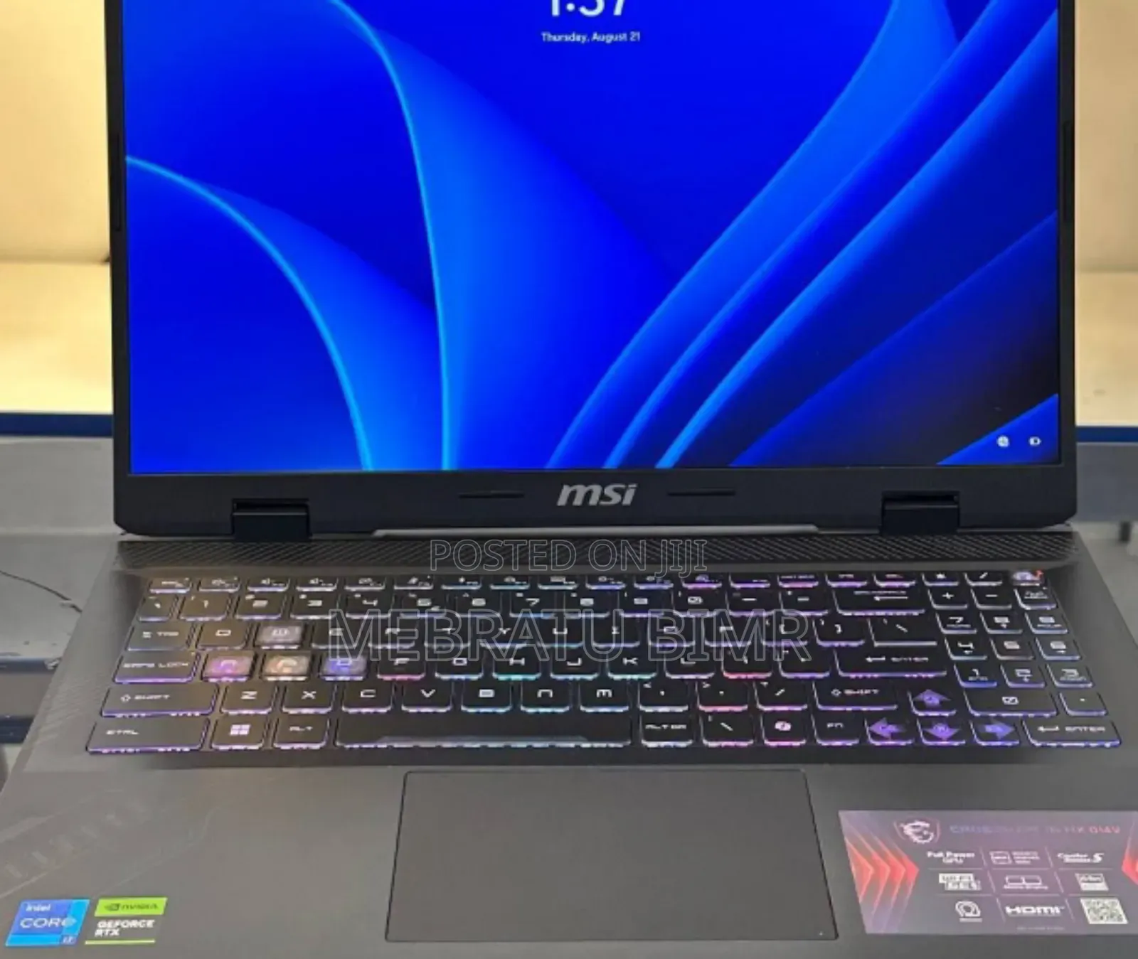 New Laptop MSI Crosshair 15 16GB Intel Core I7 SSD 1T