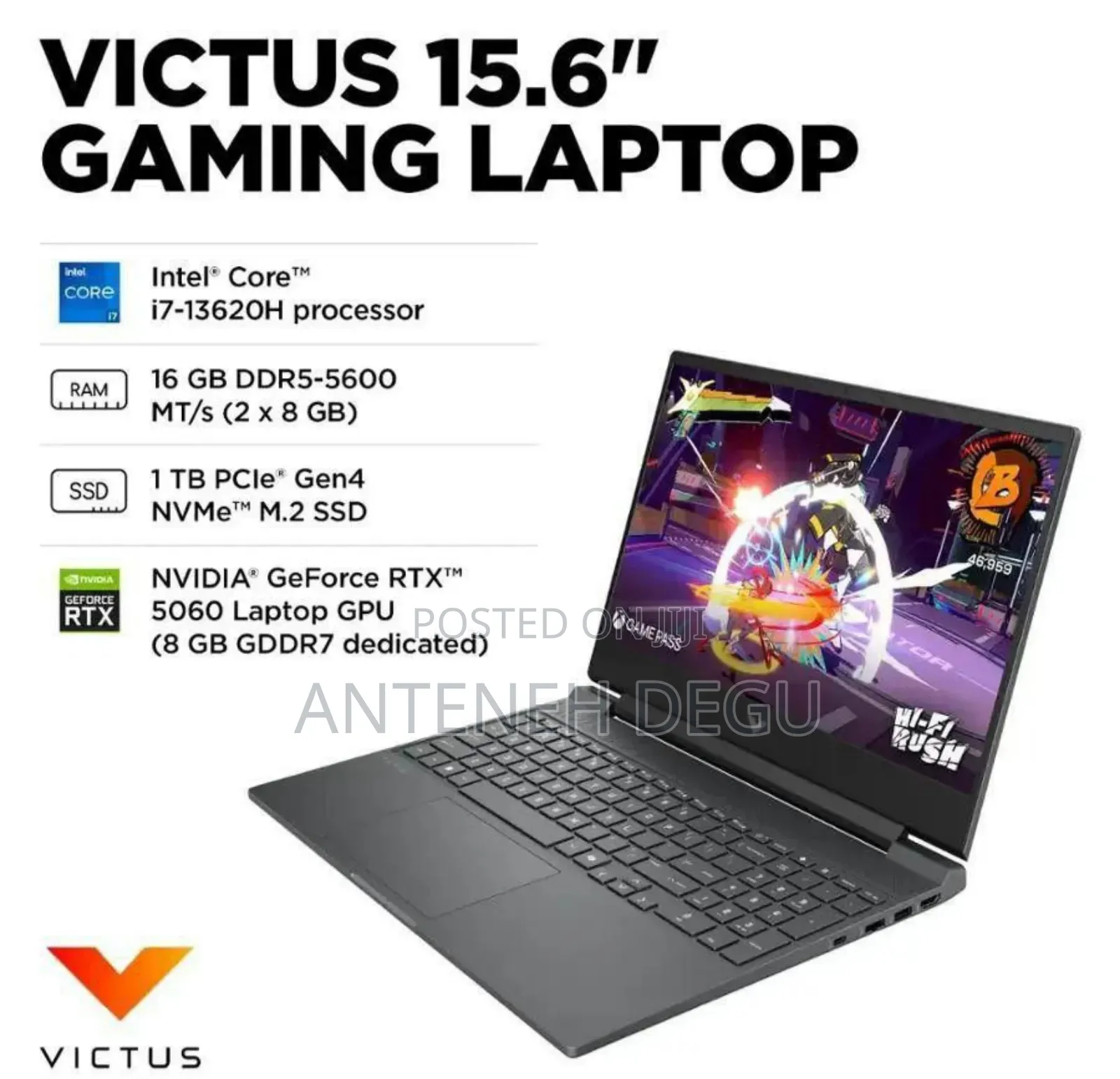New Laptop HP Victus 16 16GB Intel Core I7 SSD 1T