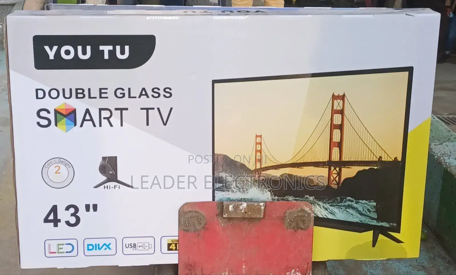 Youtu Tv 43" Smart Android Tv New Arrival 2025 Double Glass Tv