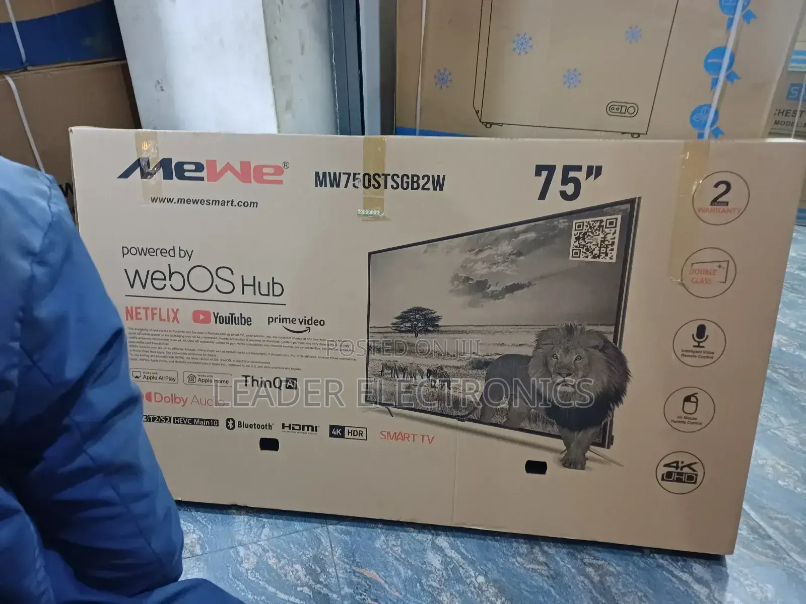 Mewe Tv 75" Smart Android Tv Webos Hub New Arrival