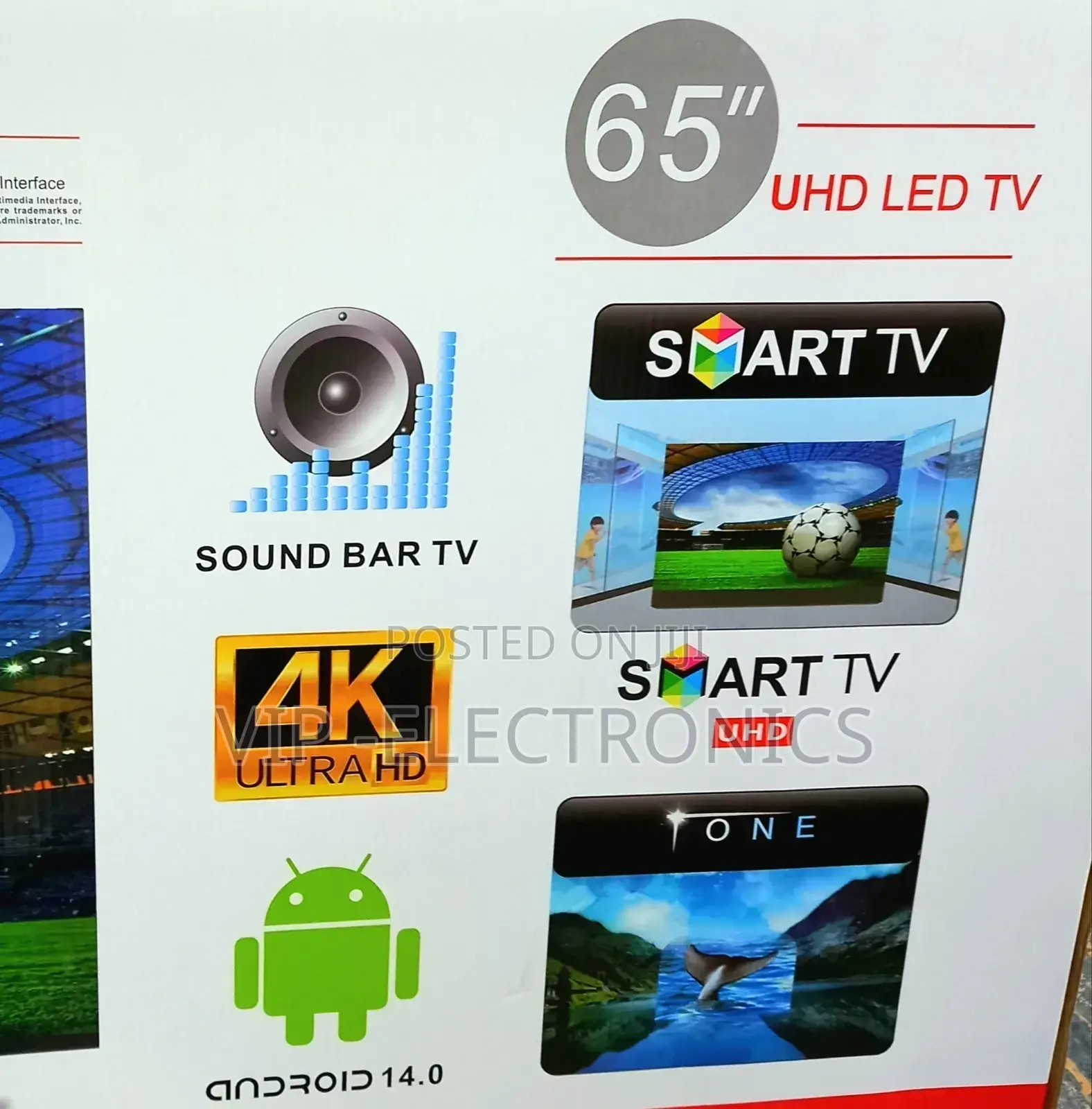 Emingtek 65 Inch Tv Smart Android 14.0 Frameless New2025 Tv
