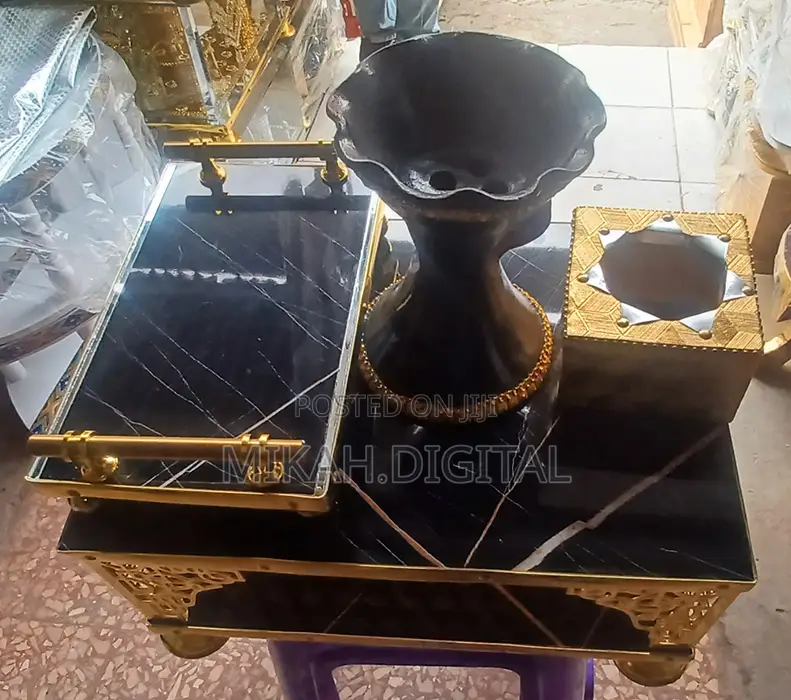 Golden Black Open Side Rekebot | ወርቃማ ረከቦት