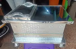 Silver Rectangular Glass Top Rekebot | ብርማ ባለመስታወቱ ረከቦት
