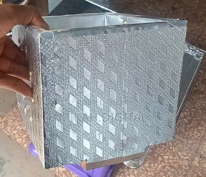 Silver Rectangular Glass Top Rekebot | ብርማ ባለመስታወቱ ረከቦት