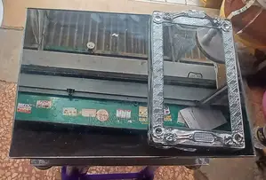 Silver Rectangular Glass Top Rekebot | ብርማ ባለመስታወቱ ረከቦት