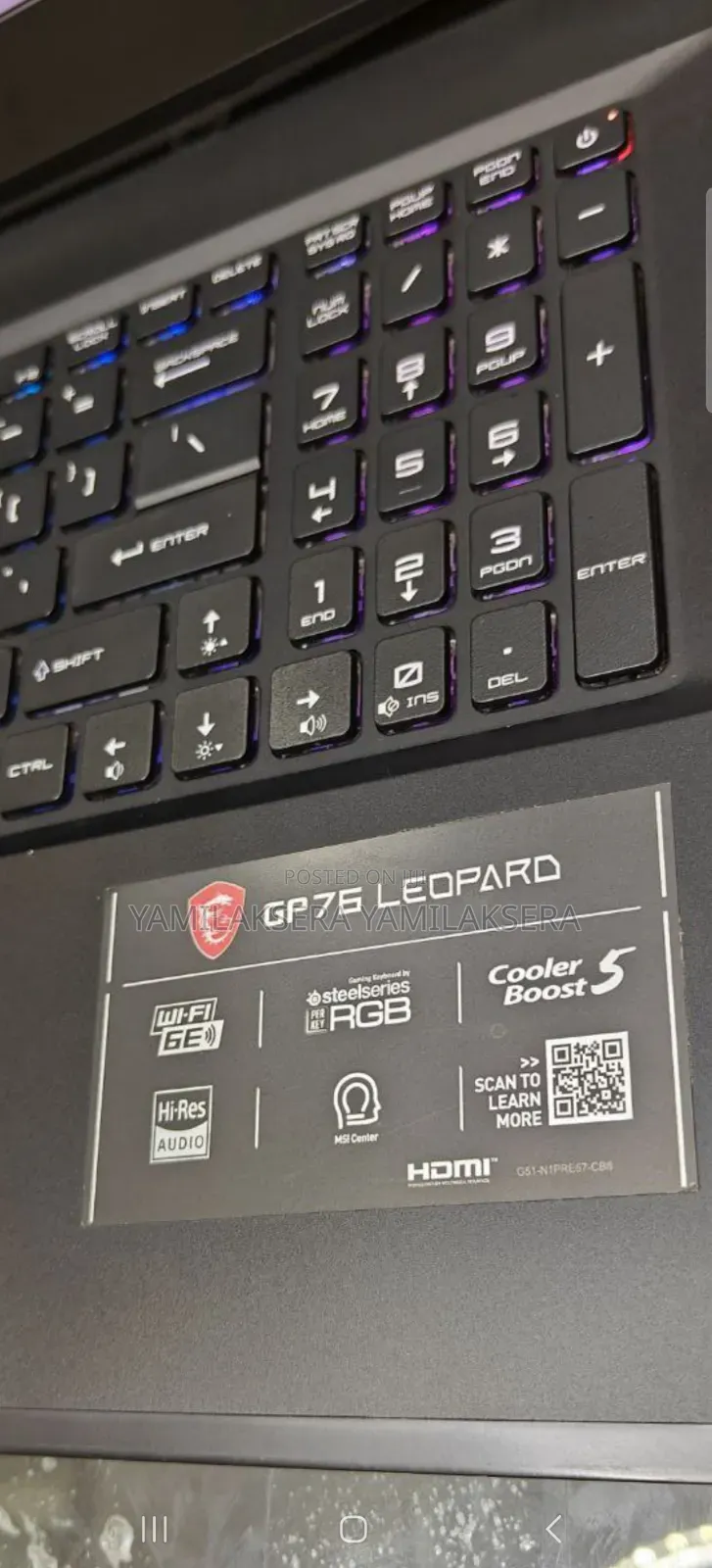 New Laptop MSI GP73 Leopard 8RE 16GB Intel Core I7 SSD 1T