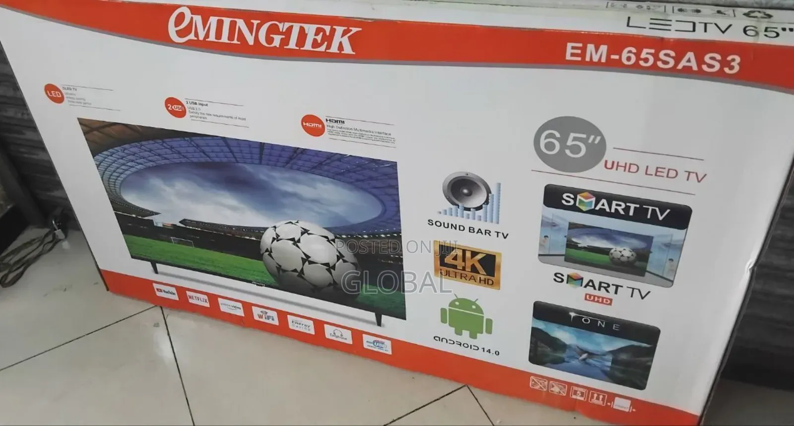65inch Emingtek Fremlless Smart Tv