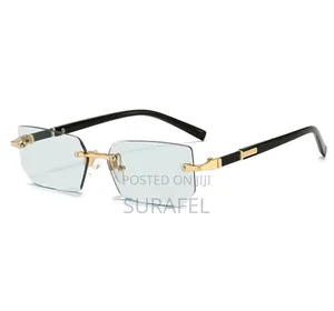 Photo - Rimless Sunglasses Rectangle Fashion Popular Women Men