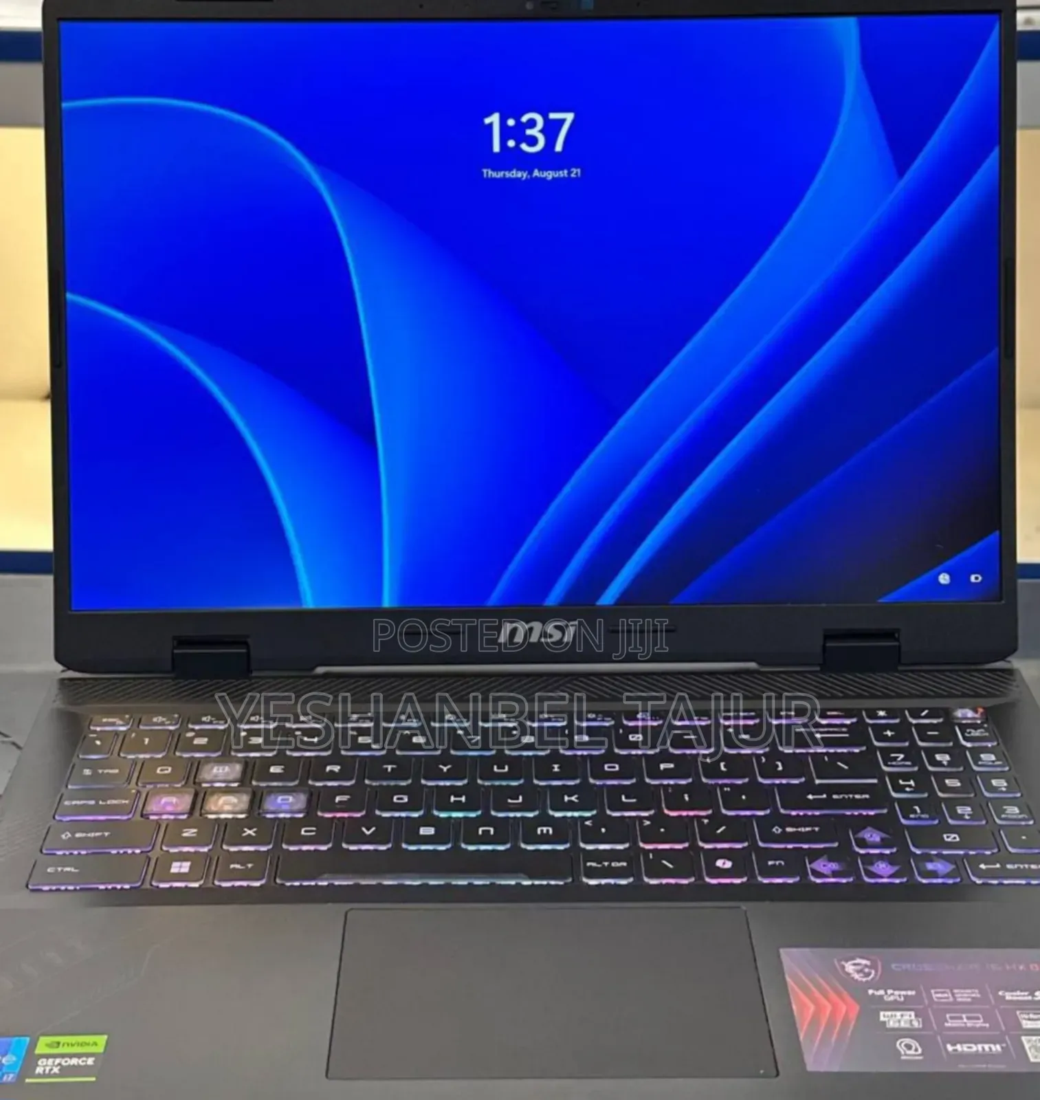 New Laptop MSI GF63 16GB Intel Core I7 SSD 512GB