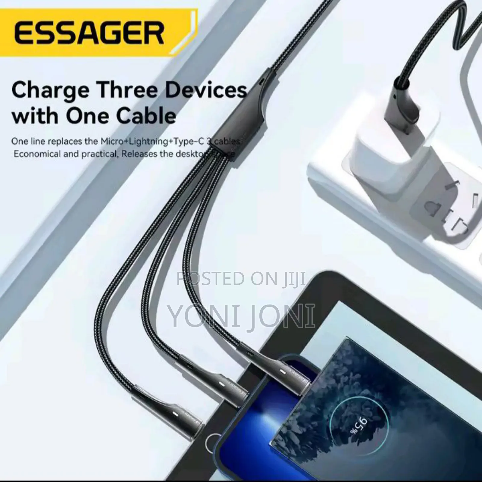 Essager Cable Type C Type B iPhone Charger
