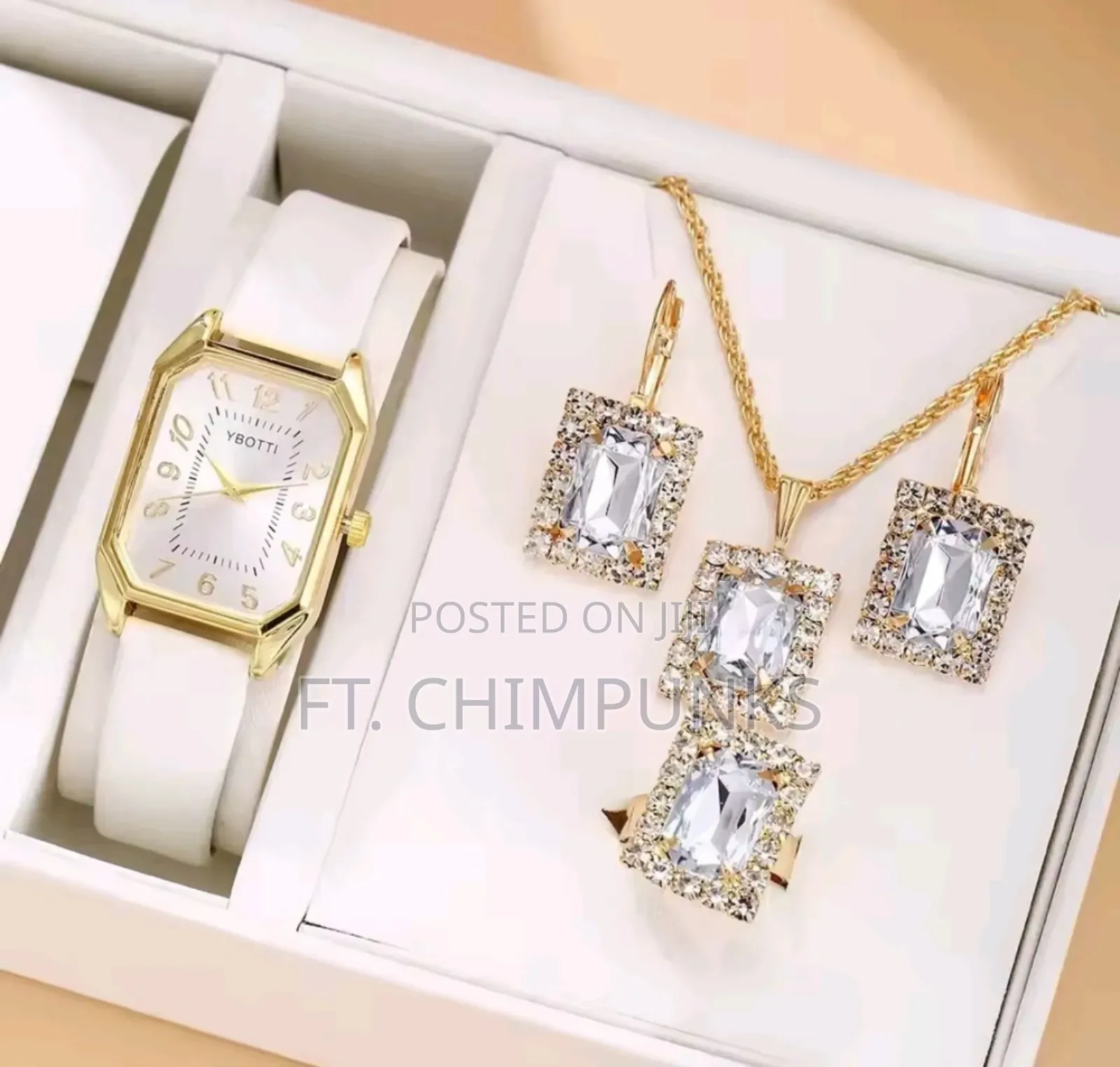 Women's Watch and Ruby Gemstone Jewelry Set