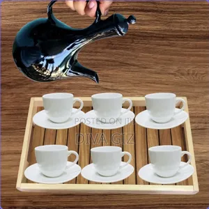 1. የጠረጴዛ ረከቦት/ ሰርቪስ መሆን የሚችል
2. 6 ስኒ
3. ሴራሚክ ጀበና