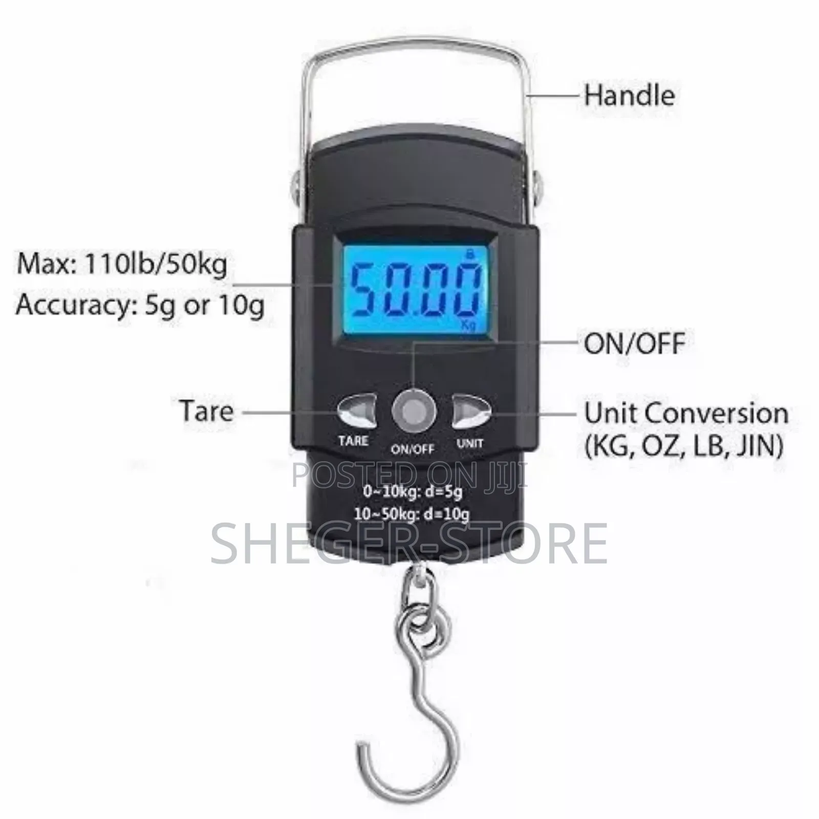 High Quality Electronic Scale (እስከ 50 ኪሎ ይመዝናል
 በባትሪ ድንጋይ የሚሰራ)