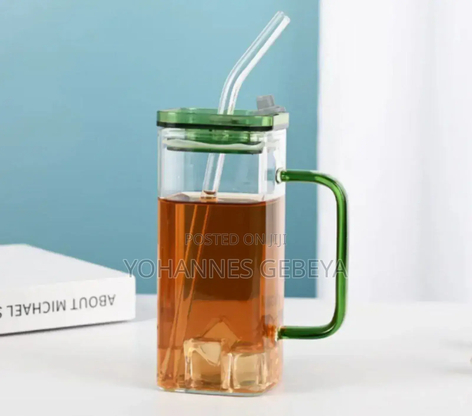 Glass Mug With Straw