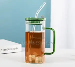 Glass Mug With Straw