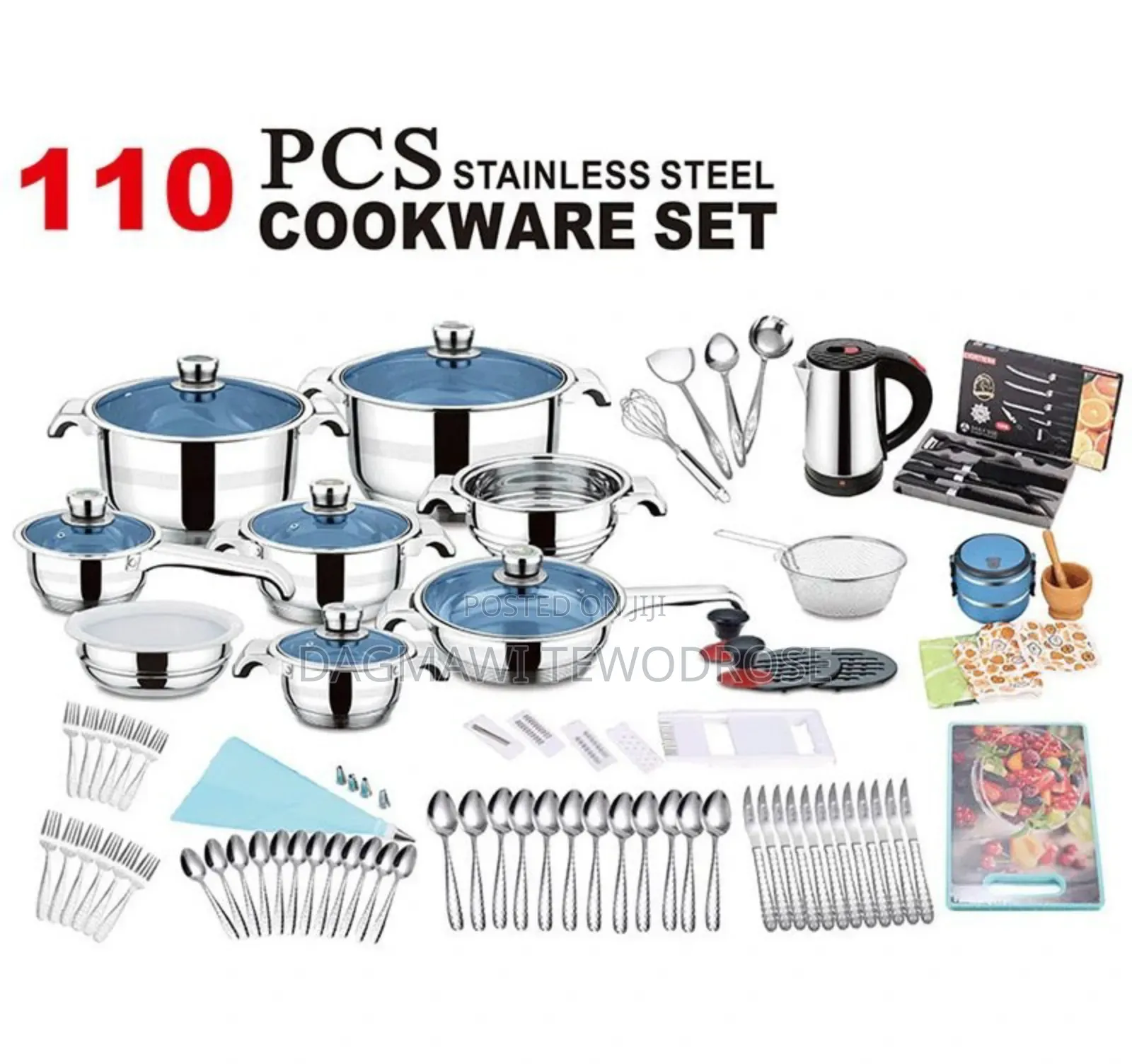 110pc Stainless Steel.Cookware Set