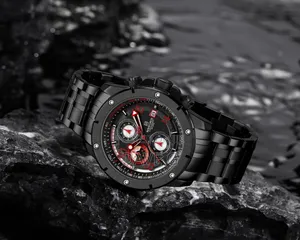 Naviforce Men's Stainless Steel Watches Quartz Business Chronograph