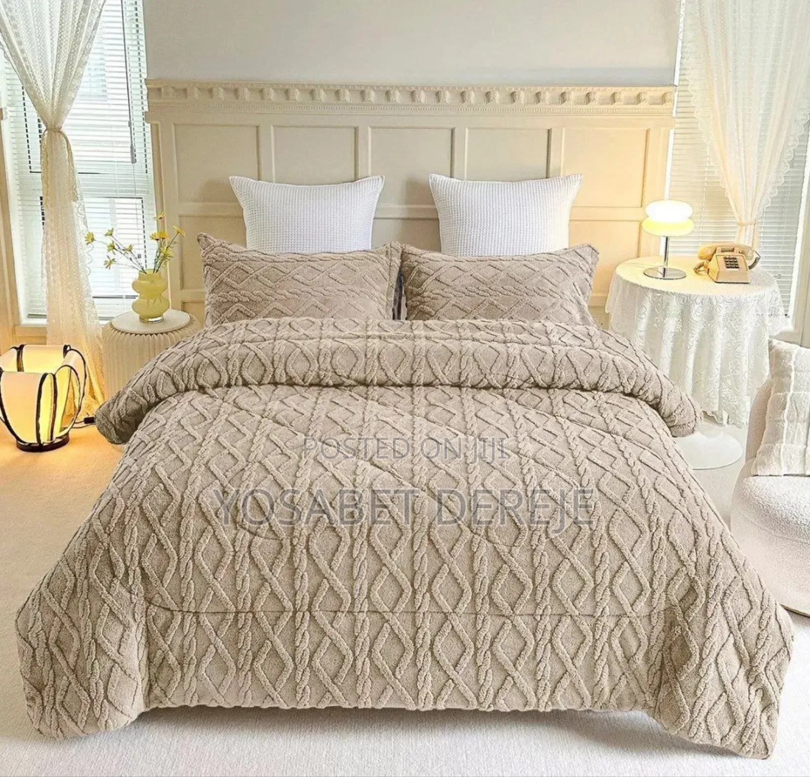 3 Pieces Sherpa Fleece Comforter Set