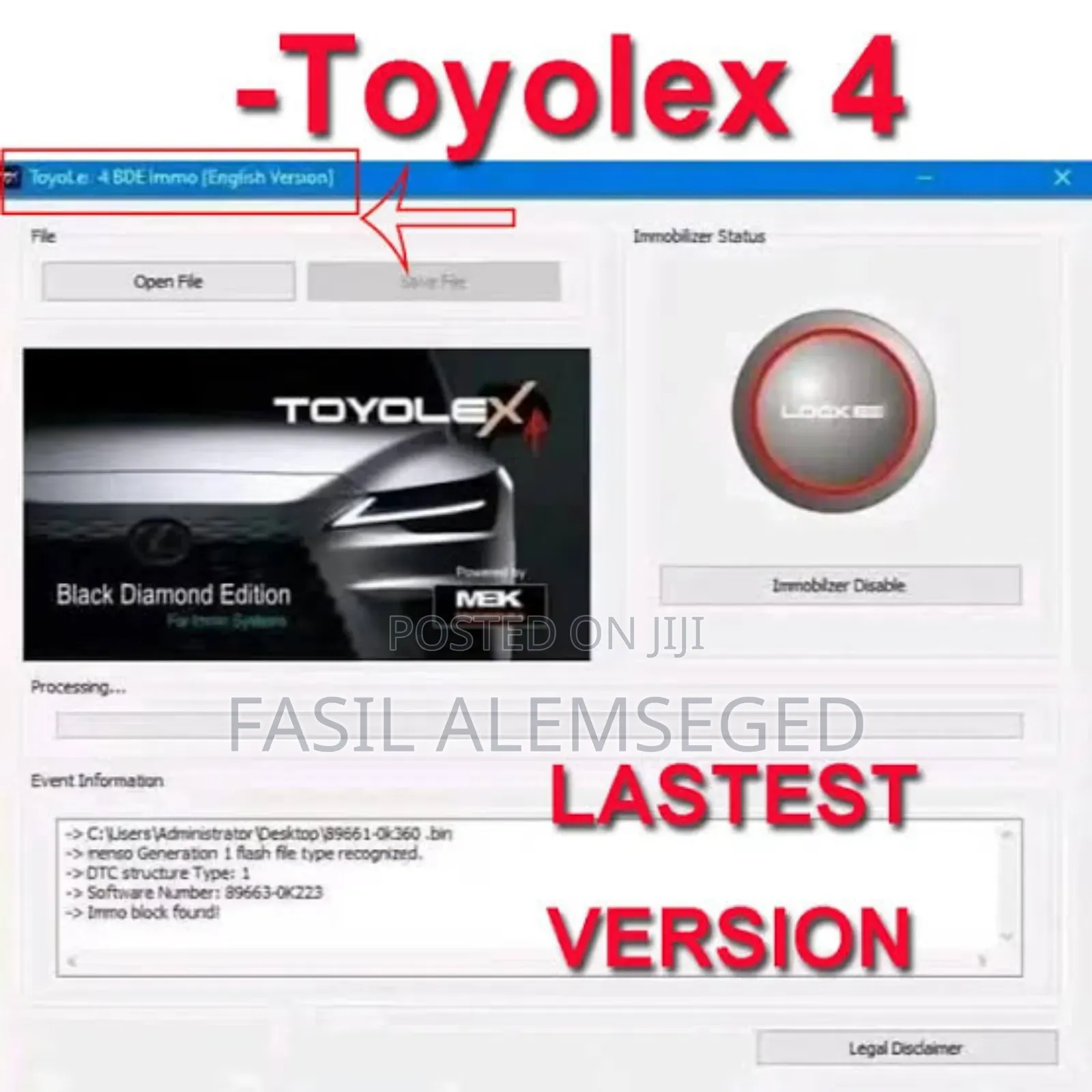 Toyolex 4 Immo Off Solution(Software) And Other Related Software