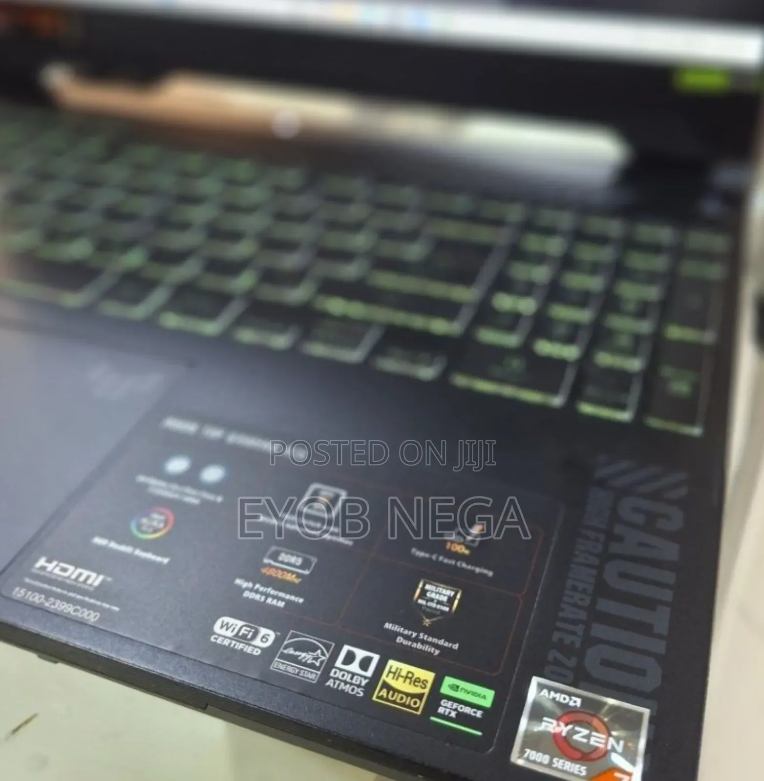 New Laptop Asus TUF Gaming A15 16GB AMD Ryzen 7 SSD 512GB