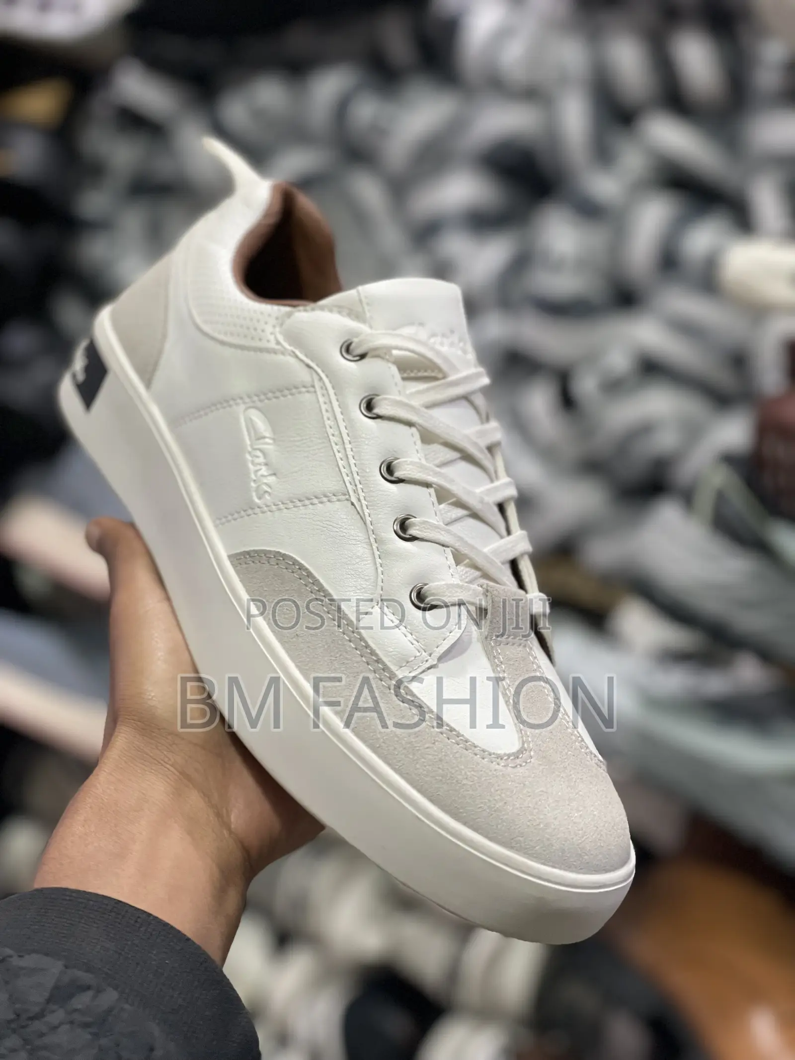 Clarks Flat White Mens Classic Shoes