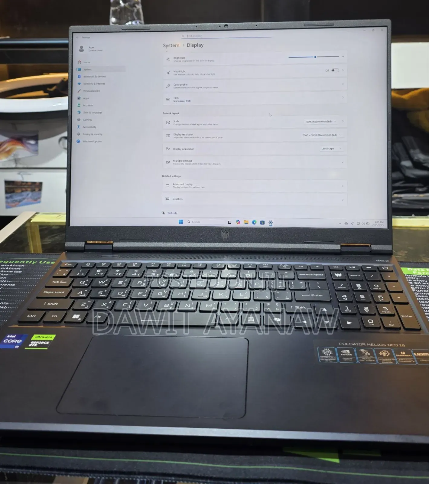 New Laptop Acer Predator Helios Neo 16 16GB Intel Core I9 SSD 1T